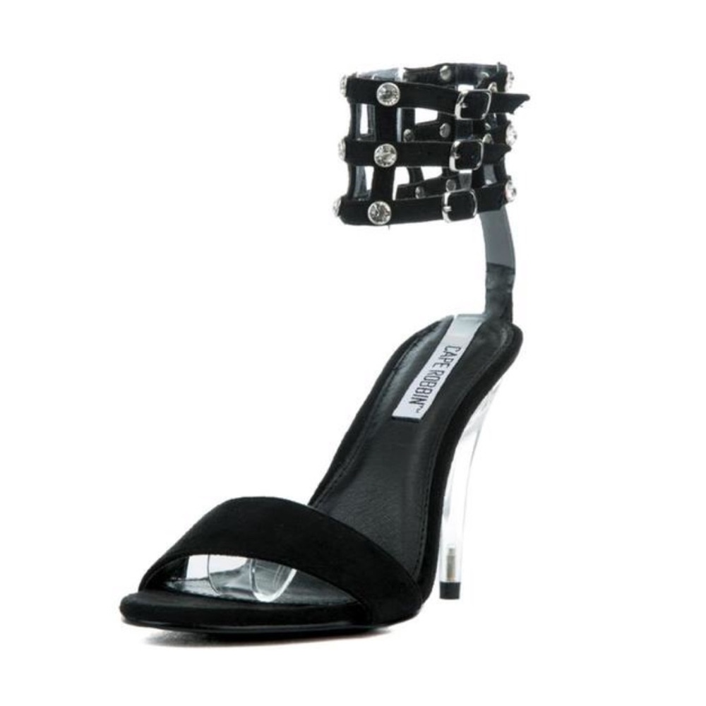 Clear heels with ankle Rhinestones